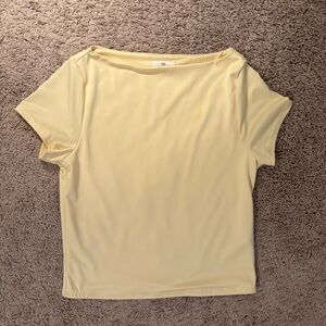 Women’s Butter Yellow Short Sleeve Boatneck Top